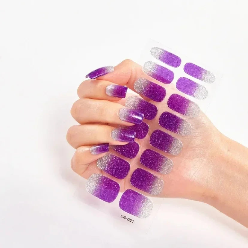 UV Semi Cured Gel Nail Wraps – Long Lasting French Style LED Gel Nail Stickers for Nail Extensions