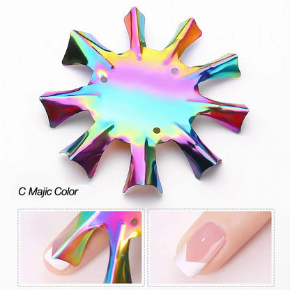 Pro 12 Style Easy French Smile Cut V Line Edge Trimmer Nail Cutter Almond Design Nail Stencil Styling Mold French Manicure Tools