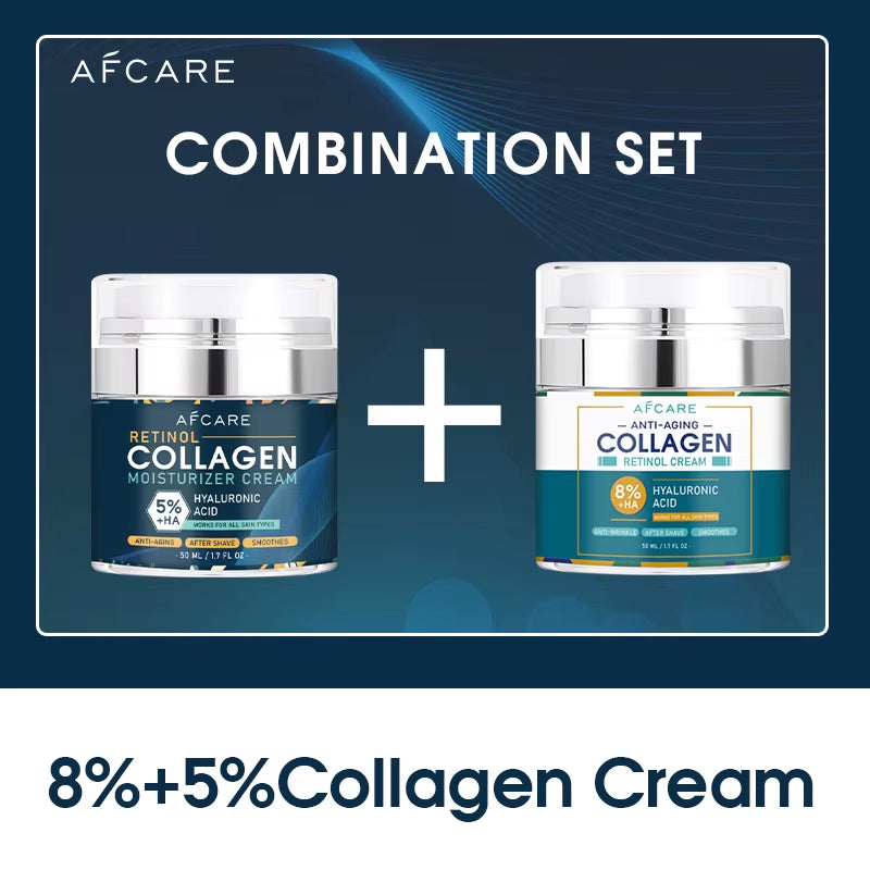 8% Collagen Face Cream with Hyaluronic Acid & Retinol – Anti Aging Moisturizing Wrinkle Cream