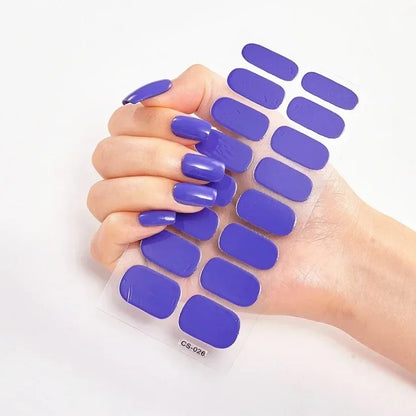 UV Semi Cured Gel Nail Wraps – Long Lasting French Style LED Gel Nail Stickers for Nail Extensions