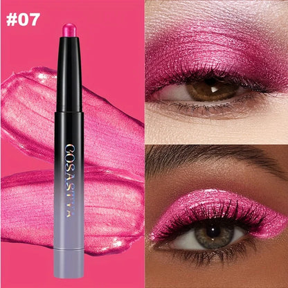 Brown Neutral Metal Eye Shadow Stick, Magic Color Cream Shimmer Crayon, Eye Whitening Stick, Highlight Pen, Eyeliner Pen
