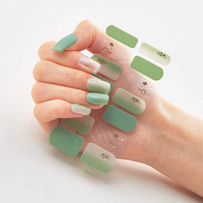 UV Semi Cured Gel Nail Wraps – Long Lasting French Style LED Gel Nail Stickers for Nail Extensions