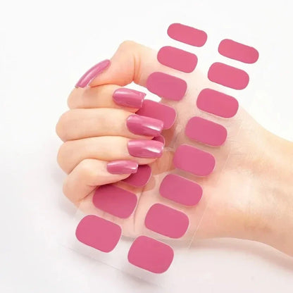 UV Semi Cured Gel Nail Wraps – Long Lasting French Style LED Gel Nail Stickers for Nail Extensions