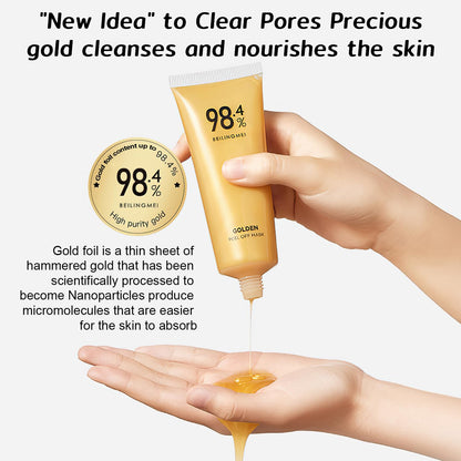 24K Gold Peel-Off Face Mask – Hydrating & Deep Cleansing Skincare (2PCS)