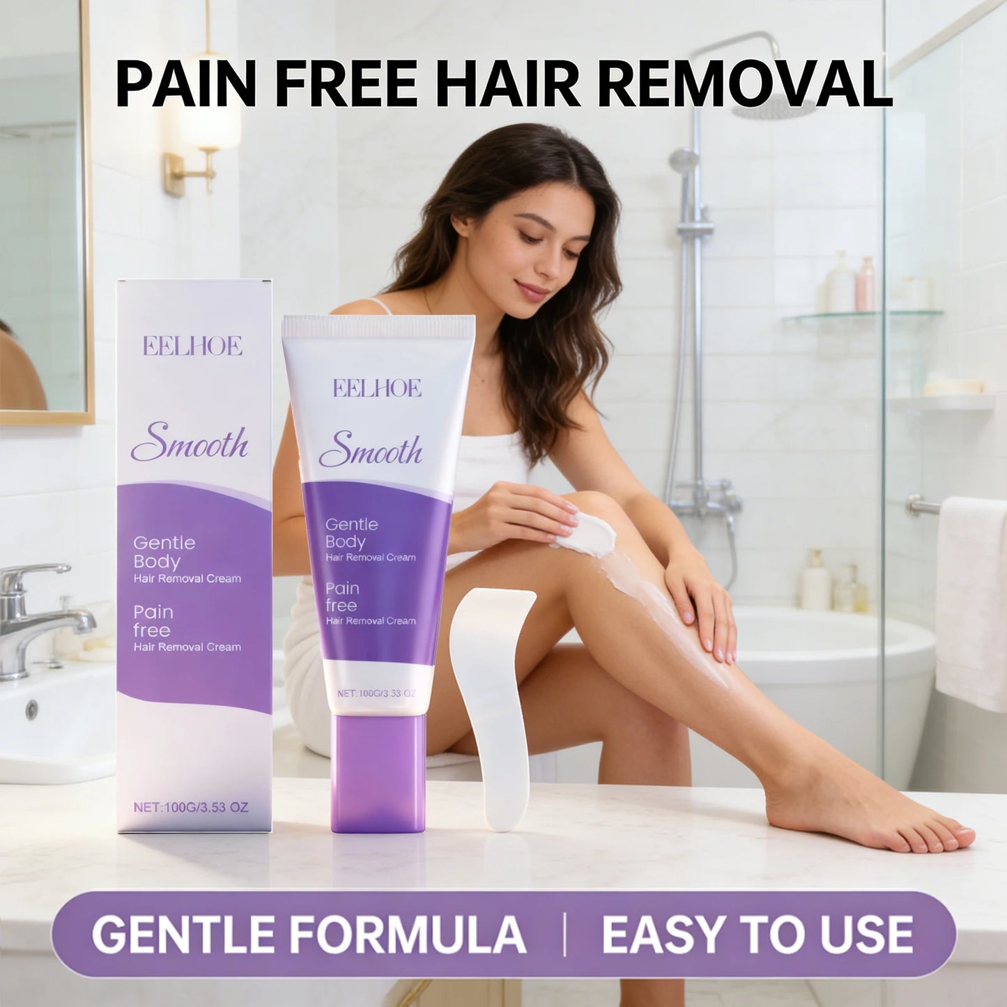 Moisturizing Hair Removal Cream – Gentle Body Hair Removal Lotion