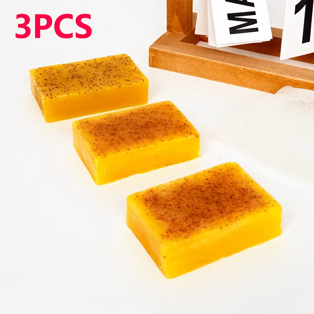 Revitalize Your Skin with 3Pcs Honey Glow Lemon Turmeric & Kojic Acid Brightening Soap - Dark Spot Remover for a Radiant Face & Body Cleanser with Retinol