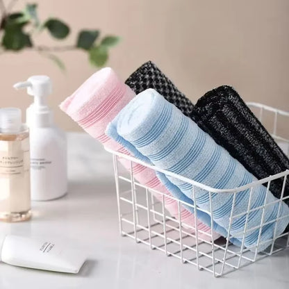 Ultra-Long Exfoliating Back Scrubber – Multi-Function Shower Bath Towel