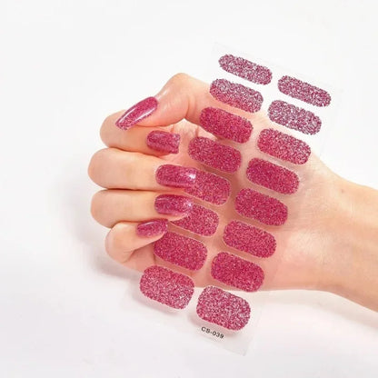 UV Semi Cured Gel Nail Wraps – Long Lasting French Style LED Gel Nail Stickers for Nail Extensions