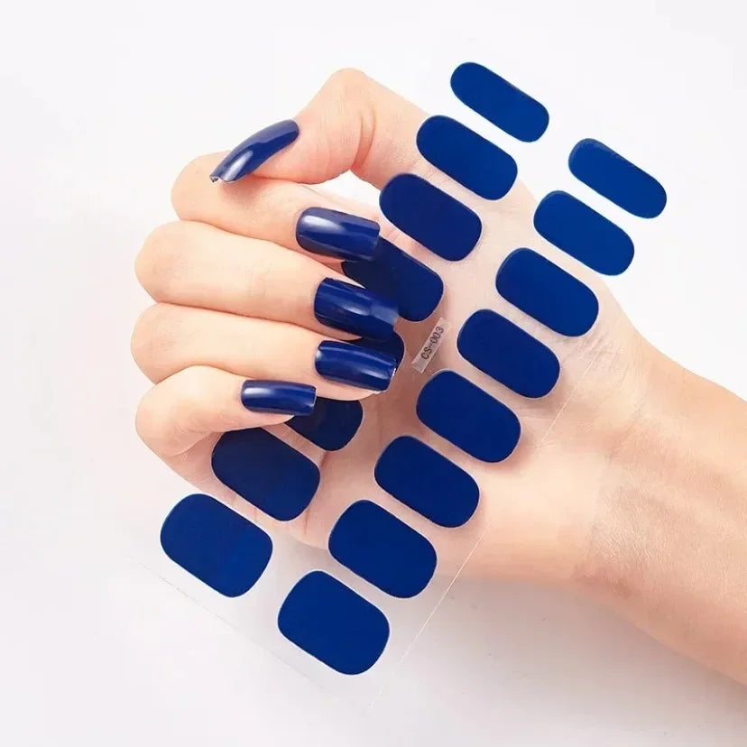 UV Semi Cured Gel Nail Wraps – Long Lasting French Style LED Gel Nail Stickers for Nail Extensions