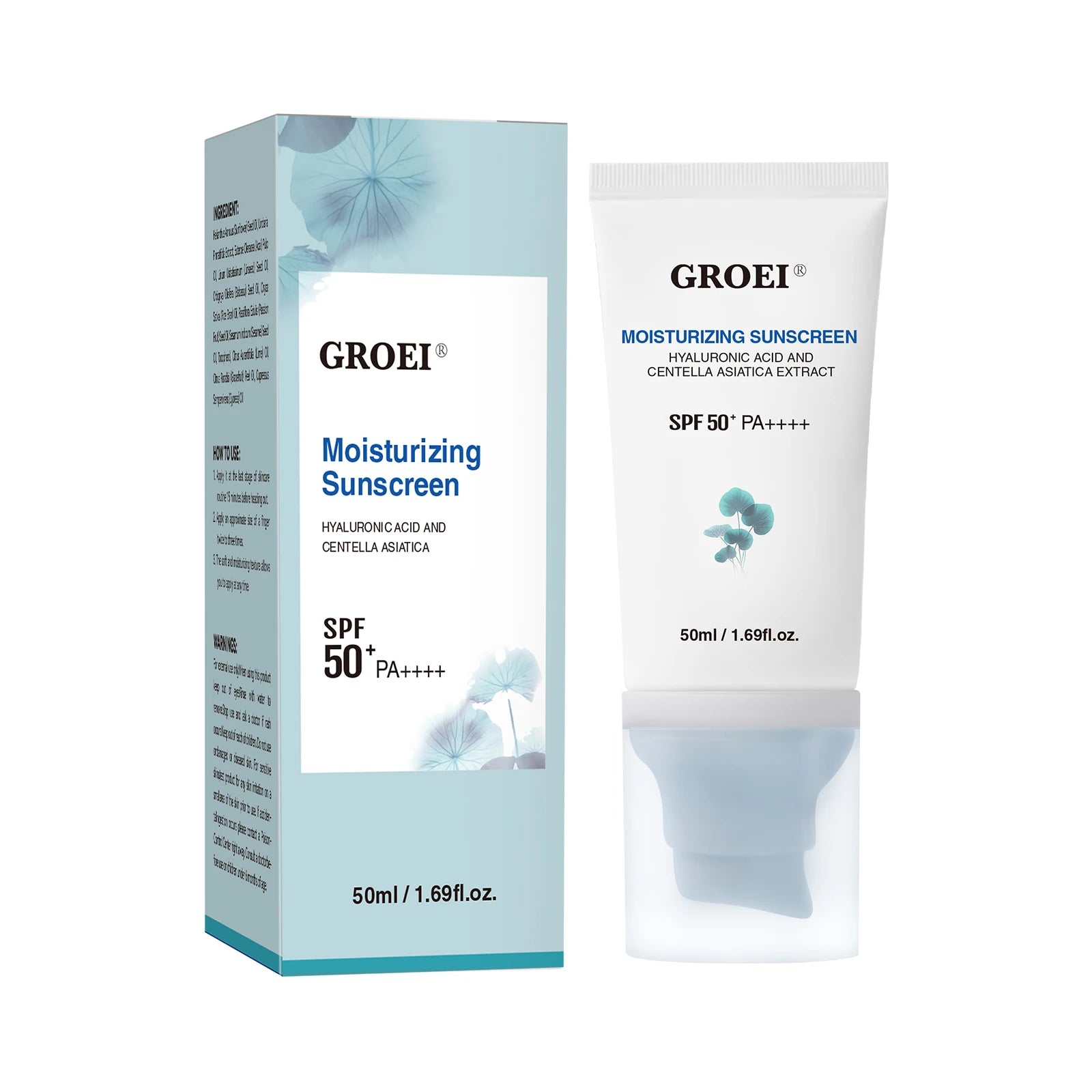 2/1Pcs SPF50+ Sunscreen Cream Centella Strong UV Protection Water-Based Sunscreen Sun Body Sunblock Moisturizing Skin Care
