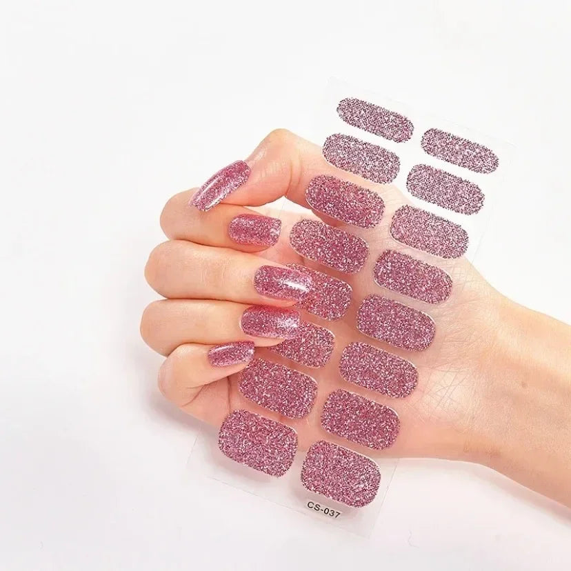 UV Semi Cured Gel Nail Wraps – Long Lasting French Style LED Gel Nail Stickers for Nail Extensions