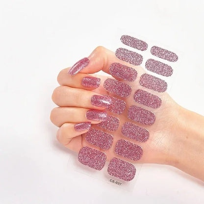 UV Semi Cured Gel Nail Wraps – Long Lasting French Style LED Gel Nail Stickers for Nail Extensions