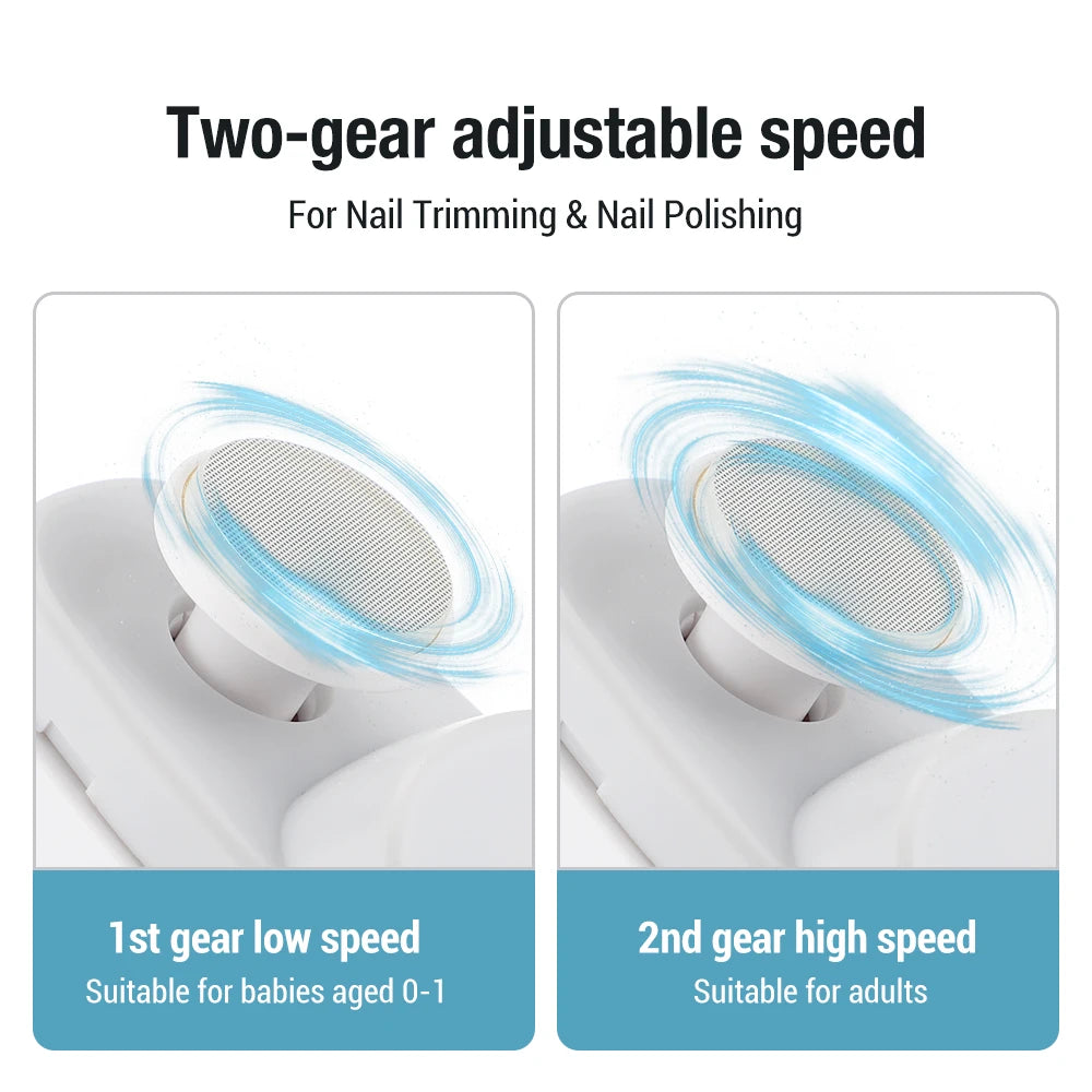 Electric Nail Clipper with Grinder & LED Light – Automatic Rechargeable Nail Trimmer for Baby & Adults
