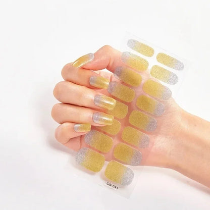 UV Semi Cured Gel Nail Wraps – Long Lasting French Style LED Gel Nail Stickers for Nail Extensions