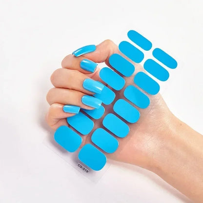UV Semi Cured Gel Nail Wraps – Long Lasting French Style LED Gel Nail Stickers for Nail Extensions