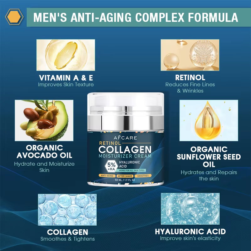 8% Collagen Face Cream with Hyaluronic Acid & Retinol – Anti Aging Moisturizing Wrinkle Cream