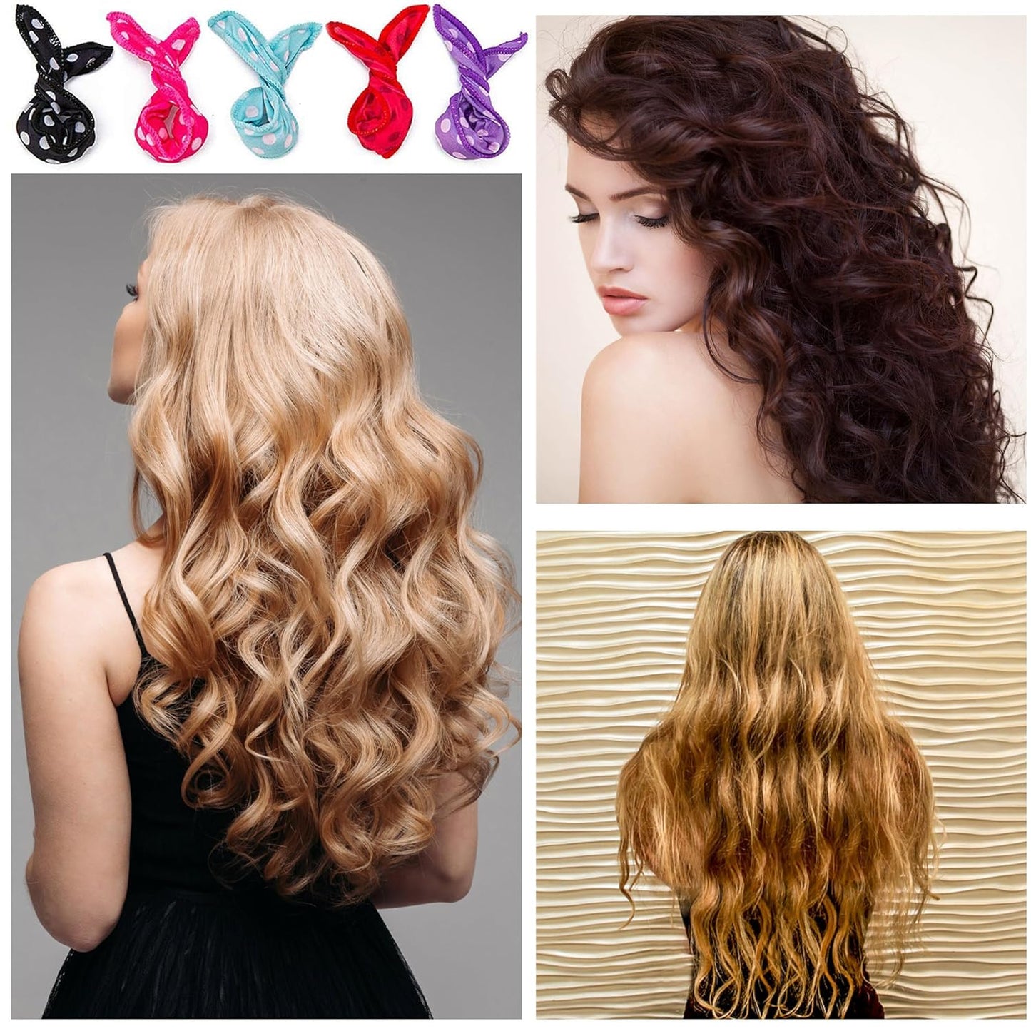 30 Pieces Hair Curler Rollers DIY Night Sleep Foam Hair Styling Tools Flexible Soft Sponge Pillow Curlers Rollers with Storage Bag (5 Colors)
