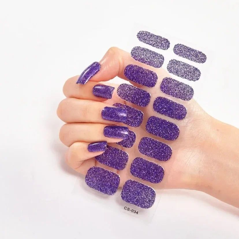 UV Semi Cured Gel Nail Wraps – Long Lasting French Style LED Gel Nail Stickers for Nail Extensions