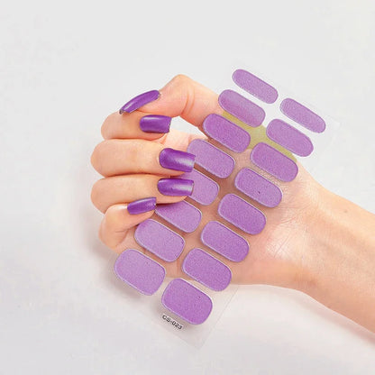 UV Semi Cured Gel Nail Wraps – Long Lasting French Style LED Gel Nail Stickers for Nail Extensions