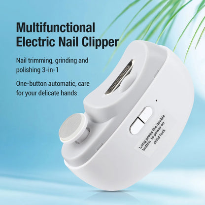 Electric Nail Clipper with Grinder & LED Light – Automatic Rechargeable Nail Trimmer for Baby & Adults
