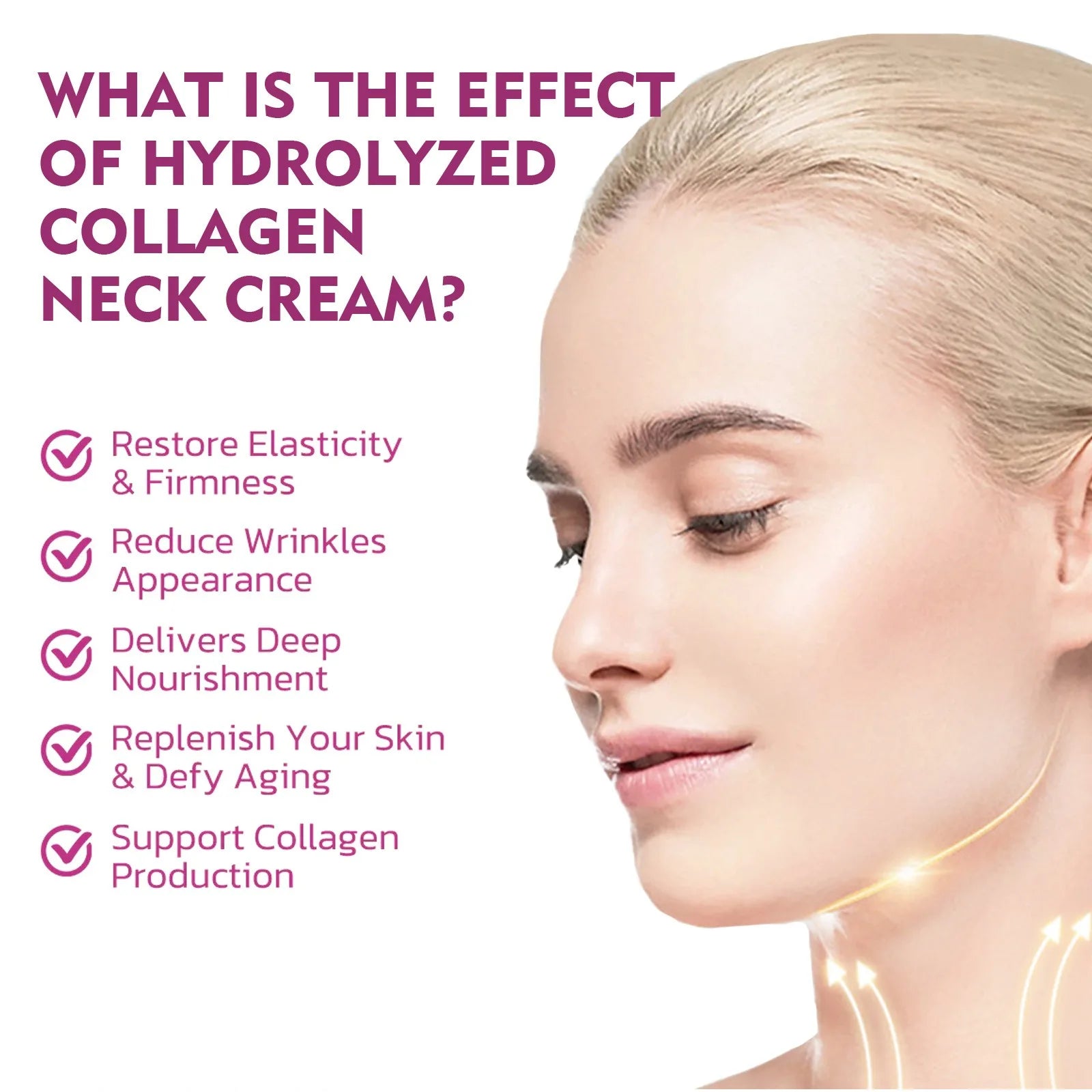 40g Hydrolyzed Collagen Neck Cream – Firming & Lifting Moisturizer for Neck and Décolletage, Anti-Wrinkle & Skin Rejuvenation Care