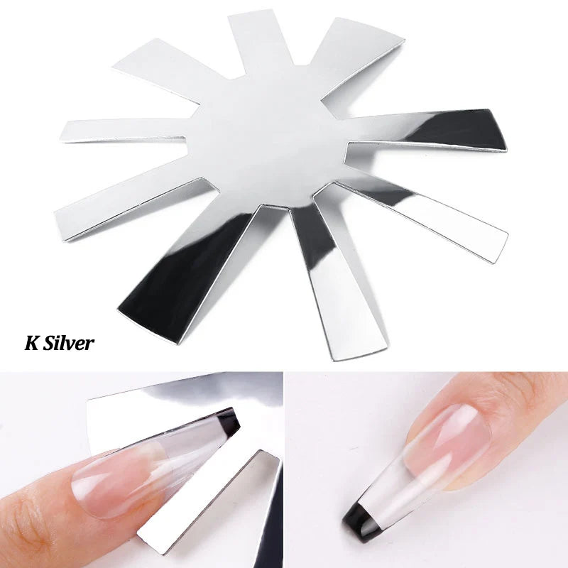 Pro 12 Style Easy French Smile Cut V Line Edge Trimmer Nail Cutter Almond Design Nail Stencil Styling Mold French Manicure Tools