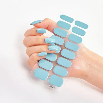 UV Semi Cured Gel Nail Wraps – Long Lasting French Style LED Gel Nail Stickers for Nail Extensions