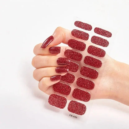 UV Semi Cured Gel Nail Wraps – Long Lasting French Style LED Gel Nail Stickers for Nail Extensions