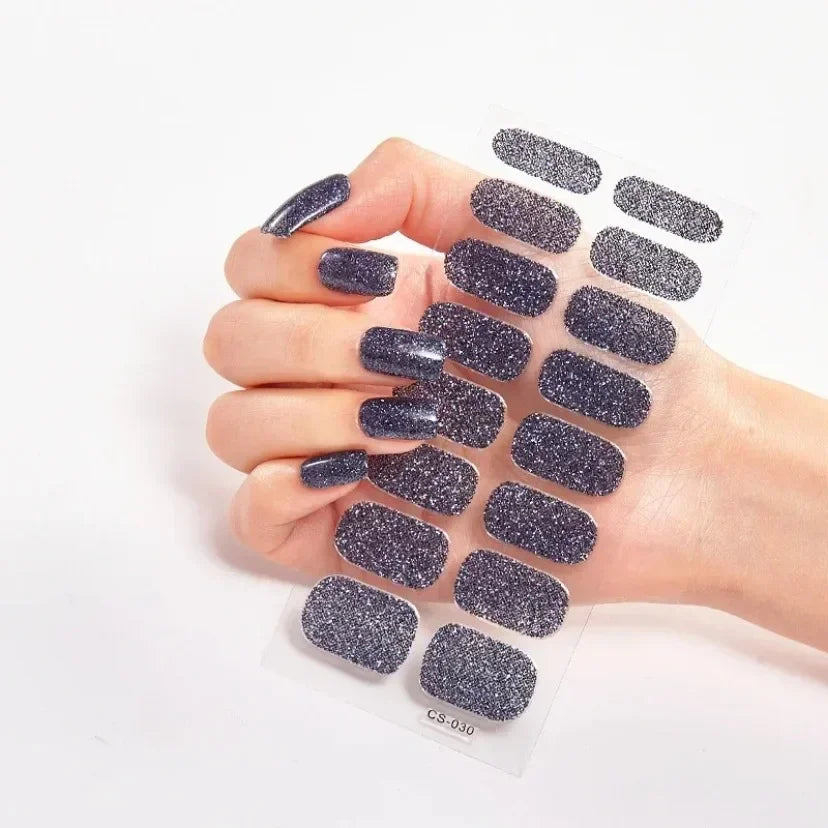 UV Semi Cured Gel Nail Wraps – Long Lasting French Style LED Gel Nail Stickers for Nail Extensions