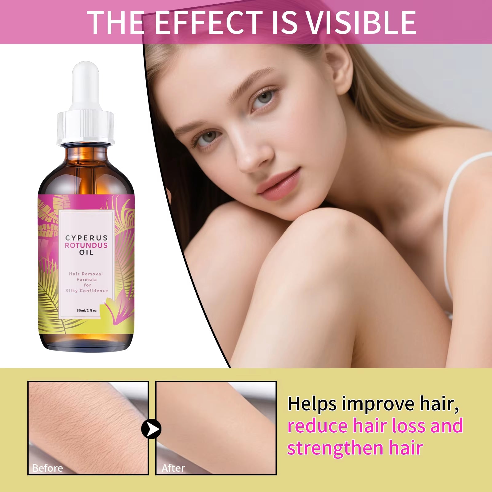 Hair Minimizing Body Oil – Jojoba & Almond Skin Softening Oil (60mL)