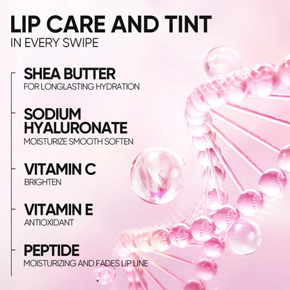 SKINTIFIC Hydrating Brightening Lip Serum – Hyaluronic Acid & Peptide Glossy Korean Lip Balm with Cooling Roller Applicator