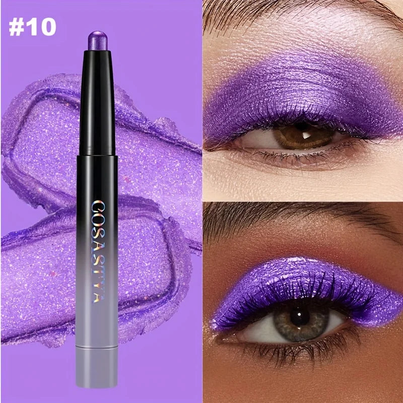 Brown Neutral Metal Eye Shadow Stick, Magic Color Cream Shimmer Crayon, Eye Whitening Stick, Highlight Pen, Eyeliner Pen