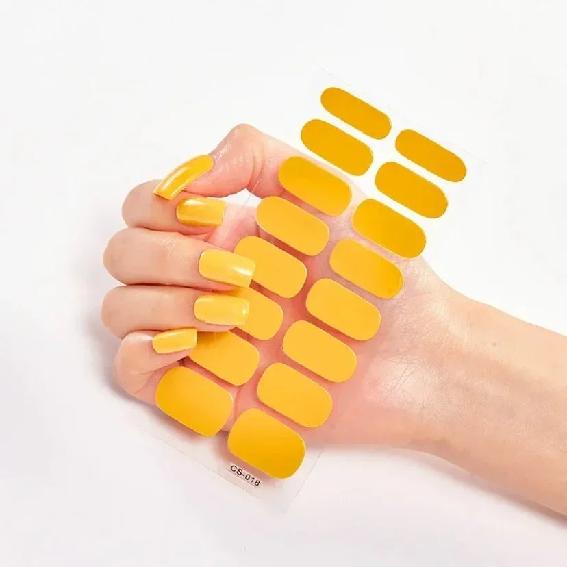 UV Semi Cured Gel Nail Wraps – Long Lasting French Style LED Gel Nail Stickers for Nail Extensions