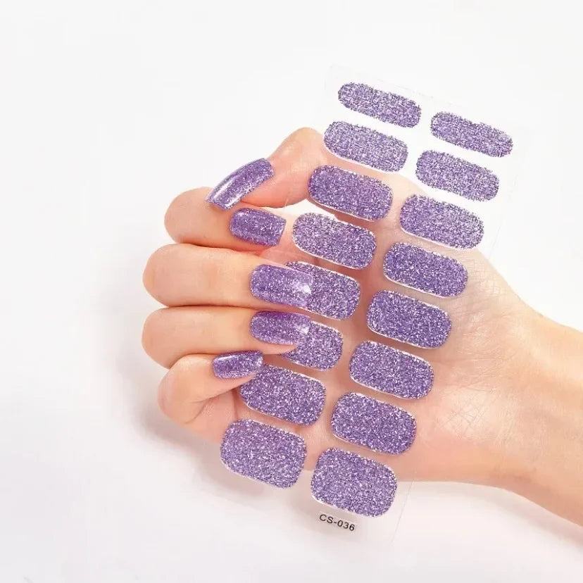 UV Semi Cured Gel Nail Wraps – Long Lasting French Style LED Gel Nail Stickers for Nail Extensions