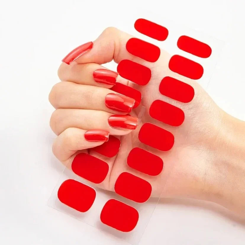 UV Semi Cured Gel Nail Wraps – Long Lasting French Style LED Gel Nail Stickers for Nail Extensions