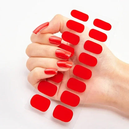 UV Semi Cured Gel Nail Wraps – Long Lasting French Style LED Gel Nail Stickers for Nail Extensions
