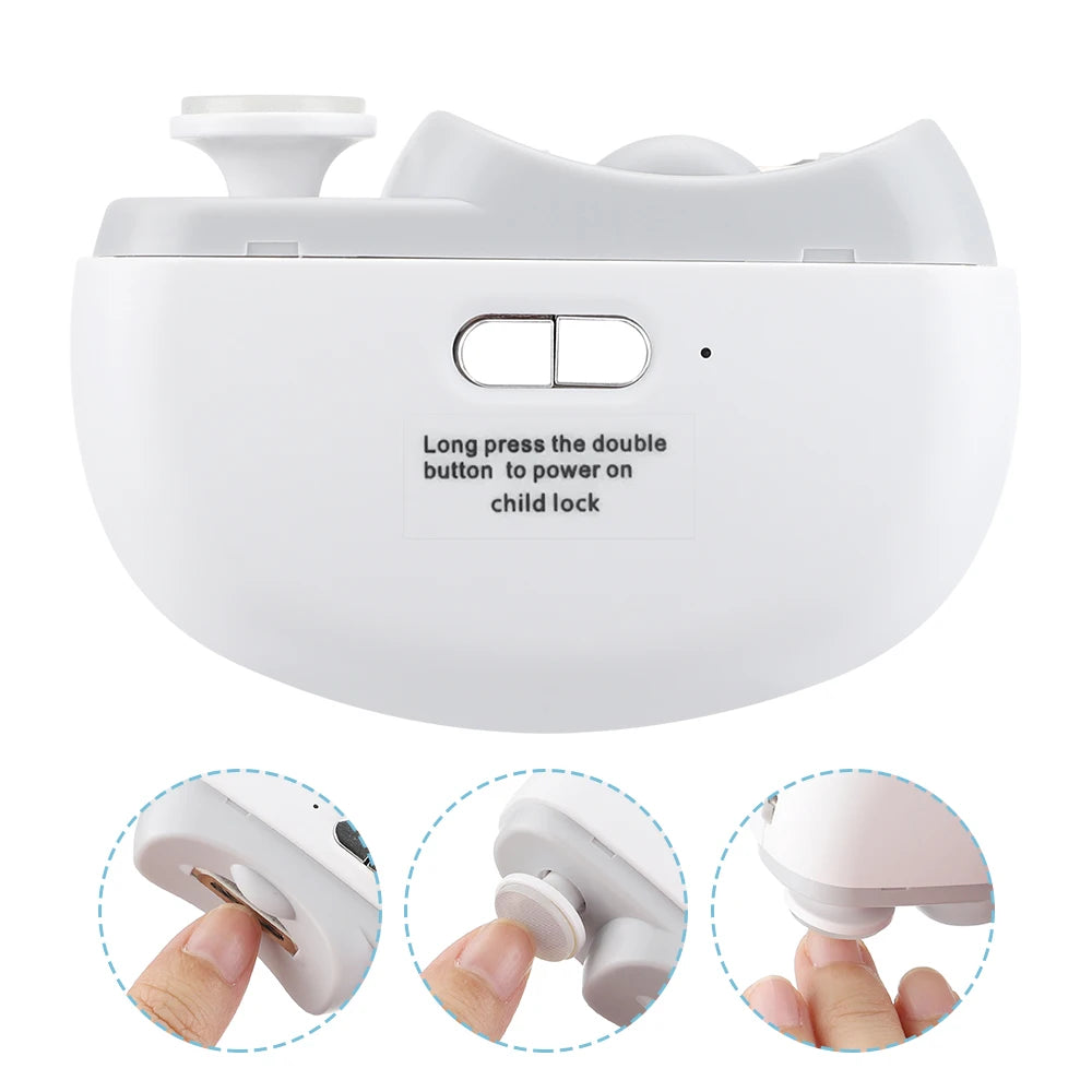 Electric Nail Clipper with Grinder & LED Light – Automatic Rechargeable Nail Trimmer for Baby & Adults
