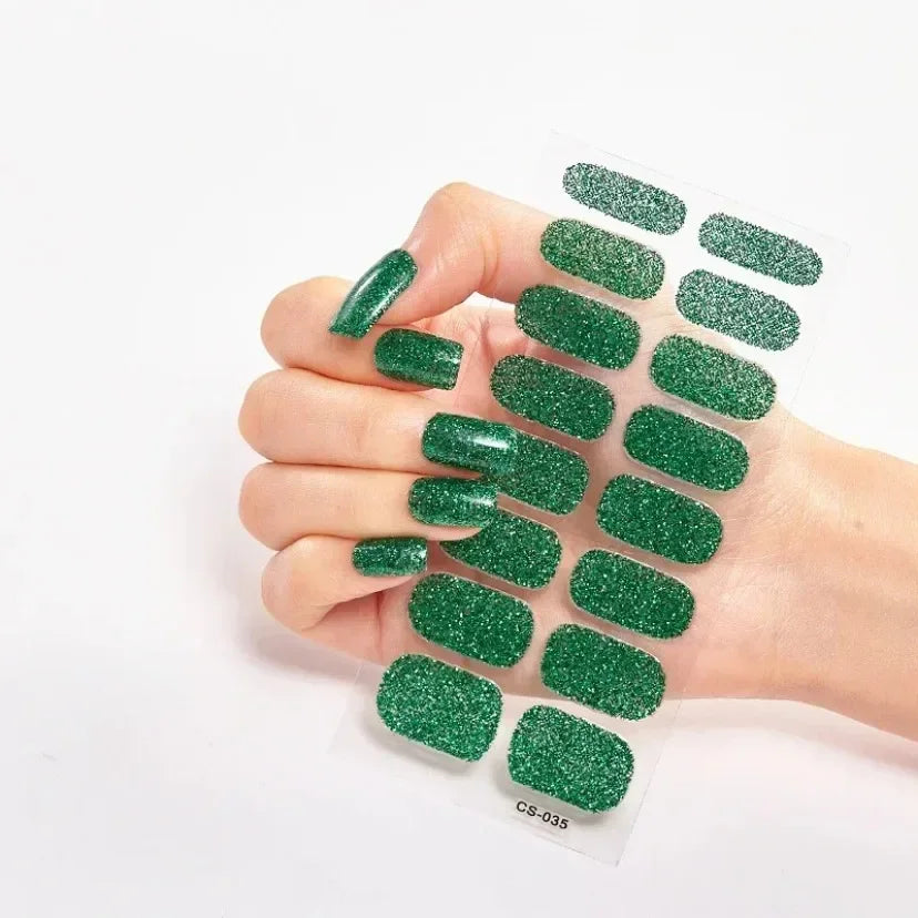 UV Semi Cured Gel Nail Wraps – Long Lasting French Style LED Gel Nail Stickers for Nail Extensions