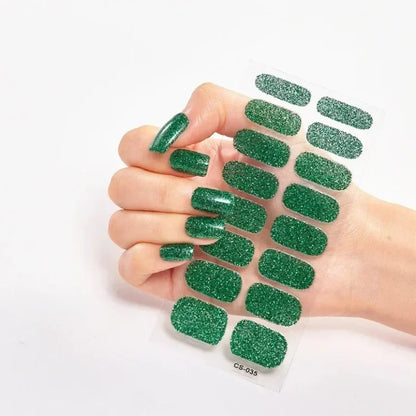 UV Semi Cured Gel Nail Wraps – Long Lasting French Style LED Gel Nail Stickers for Nail Extensions