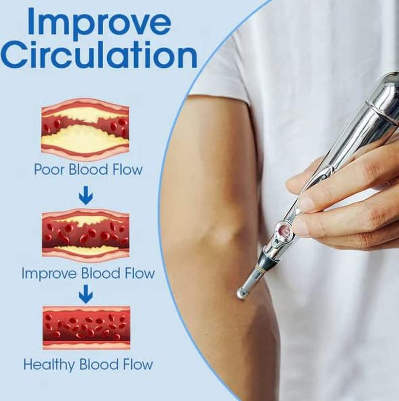 Biomicroelectric Pulse Lymphatic Massage Pen - Lymphatic Massage Tool - Shiatsu Massage - Lymphatic Drainagē Massage Tampa - Relieves Muscle Pains and Fatigue - Prevent Premature Aging (1Set)