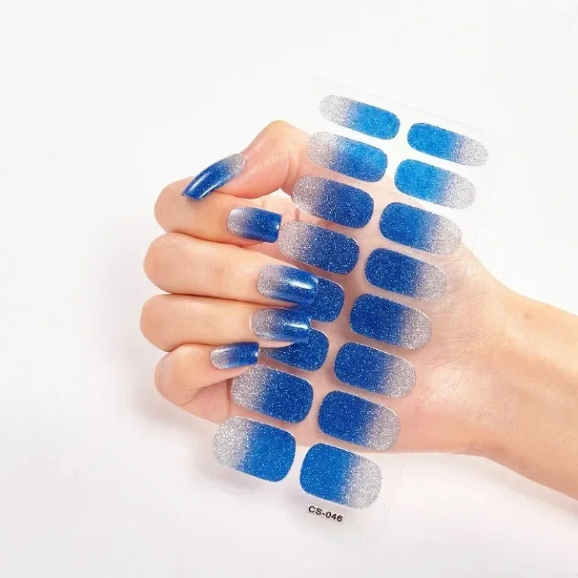 UV Semi Cured Gel Nail Wraps – Long Lasting French Style LED Gel Nail Stickers for Nail Extensions