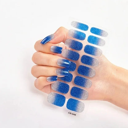 UV Semi Cured Gel Nail Wraps – Long Lasting French Style LED Gel Nail Stickers for Nail Extensions