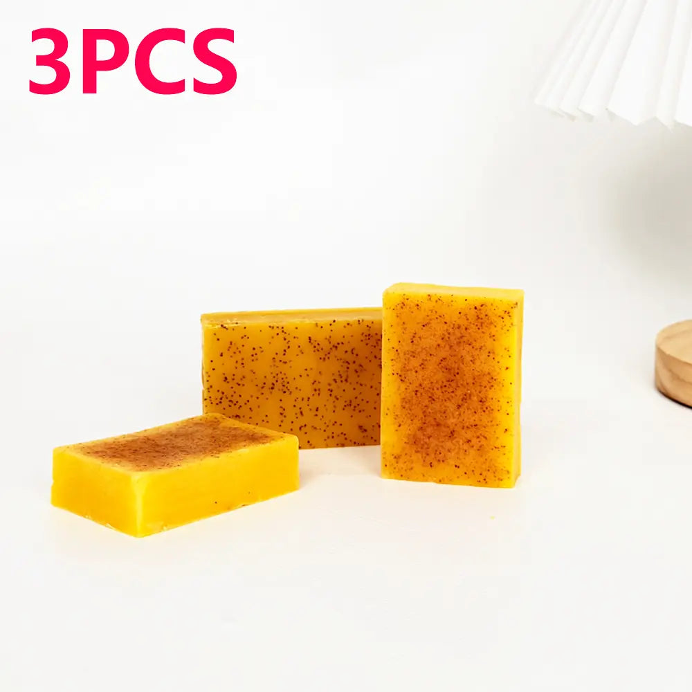 Revitalize Your Skin with 3Pcs Honey Glow Lemon Turmeric & Kojic Acid Brightening Soap - Dark Spot Remover for a Radiant Face & Body Cleanser with Retinol