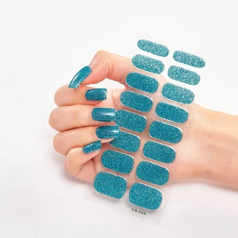 UV Semi Cured Gel Nail Wraps – Long Lasting French Style LED Gel Nail Stickers for Nail Extensions