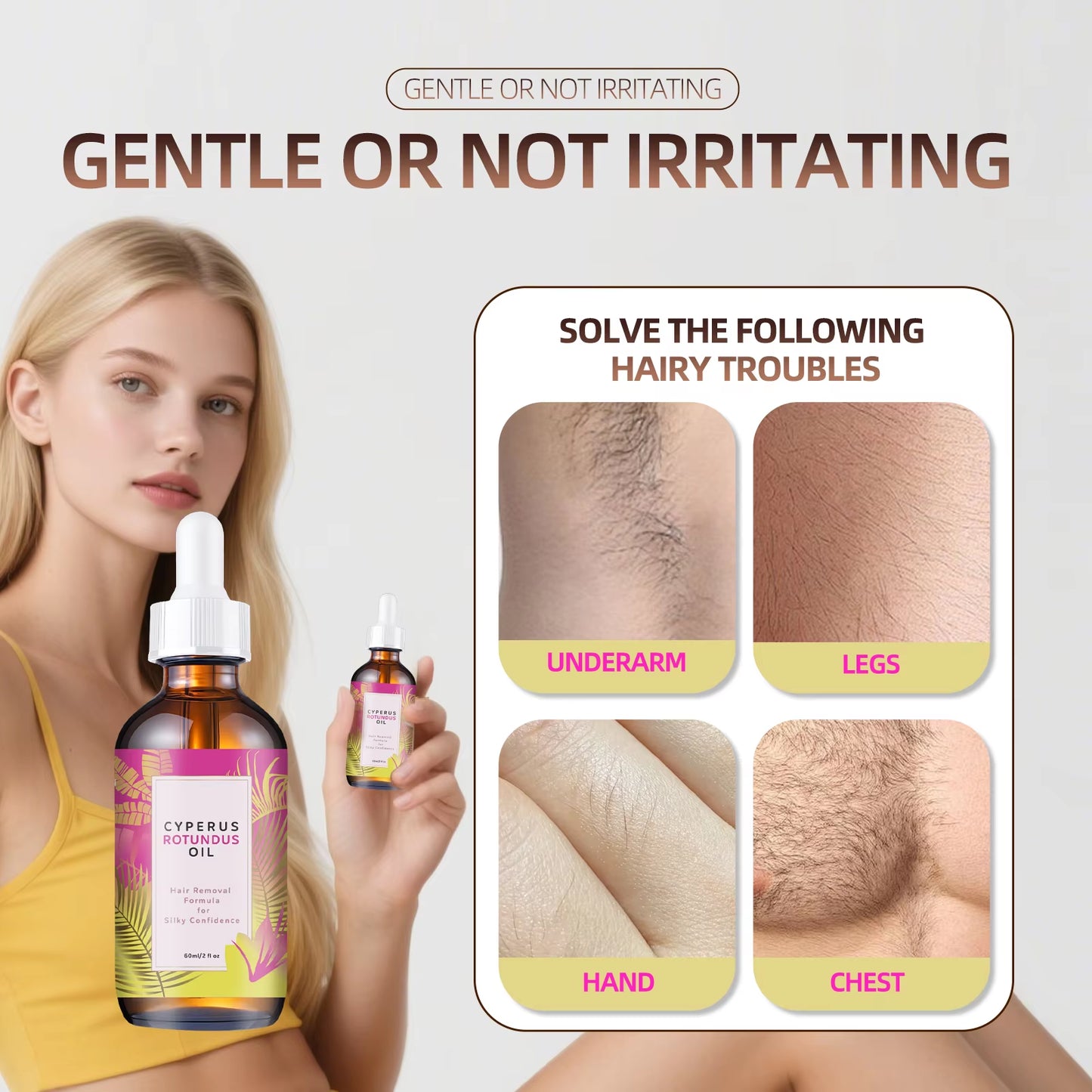 Hair Minimizing Body Oil – Jojoba & Almond Skin Softening Oil (60mL)