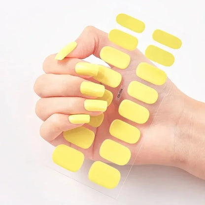 UV Semi Cured Gel Nail Wraps – Long Lasting French Style LED Gel Nail Stickers for Nail Extensions