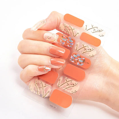 UV Semi Cured Gel Nail Wraps – Long Lasting French Style LED Gel Nail Stickers for Nail Extensions