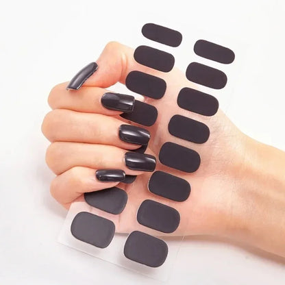 UV Semi Cured Gel Nail Wraps – Long Lasting French Style LED Gel Nail Stickers for Nail Extensions