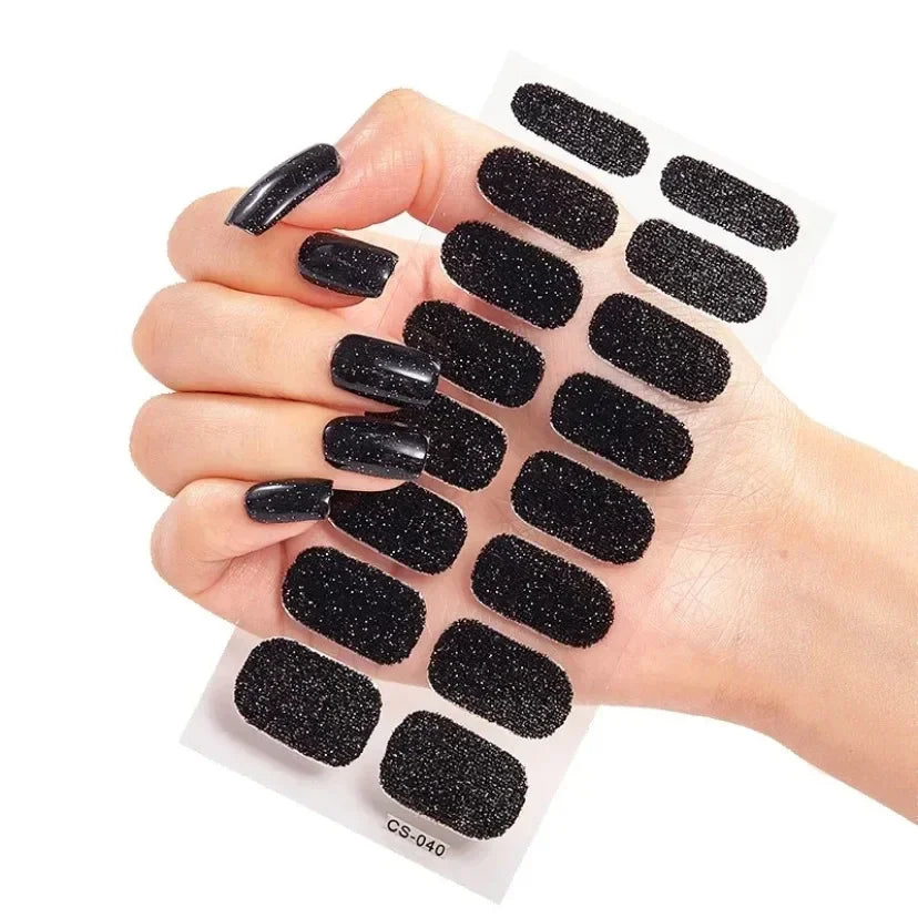 UV Semi Cured Gel Nail Wraps – Long Lasting French Style LED Gel Nail Stickers for Nail Extensions