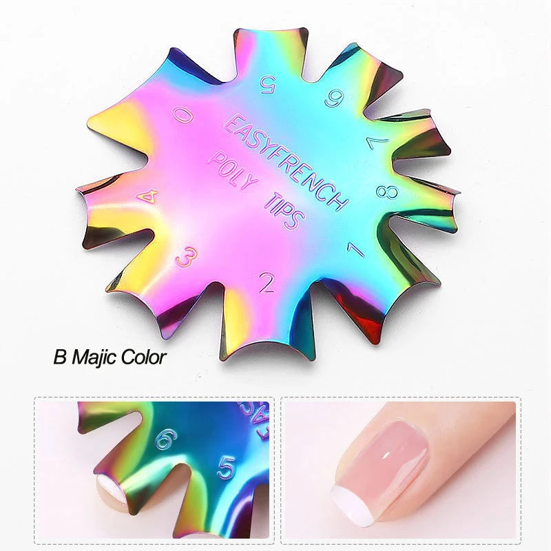 Pro 12 Style Easy French Smile Cut V Line Edge Trimmer Nail Cutter Almond Design Nail Stencil Styling Mold French Manicure Tools